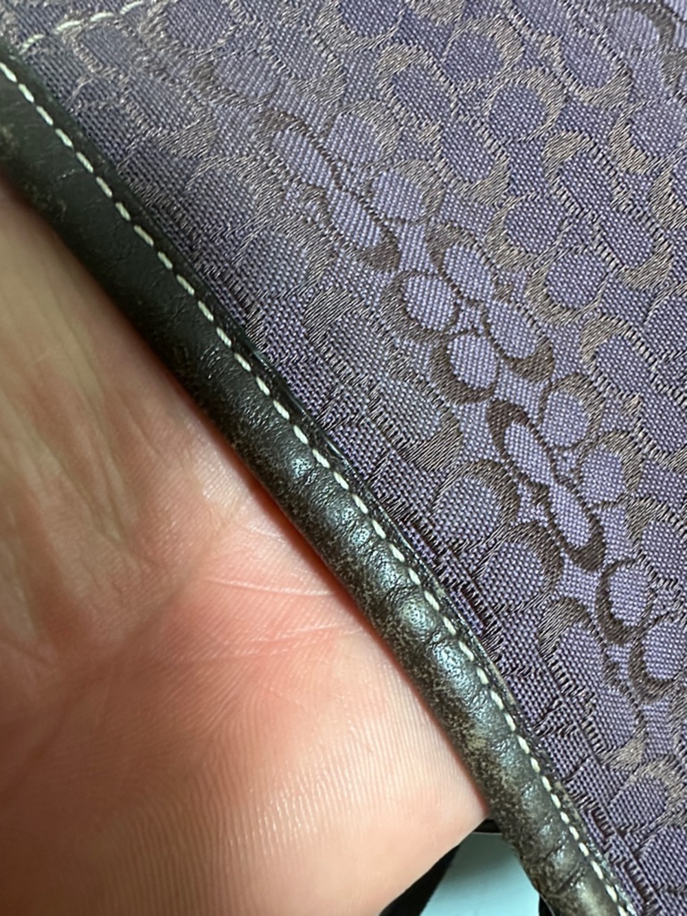Coach Purple Signature Jacquard & Brown Suede Hobo with Tassel - Picture 11 of 13